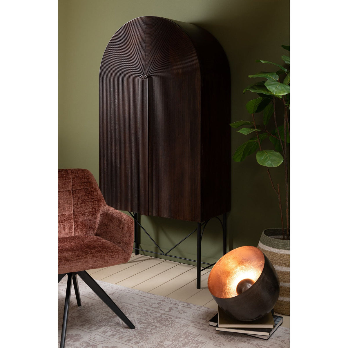 Chaise Louna Fer/Acrylique Marron J-Line
