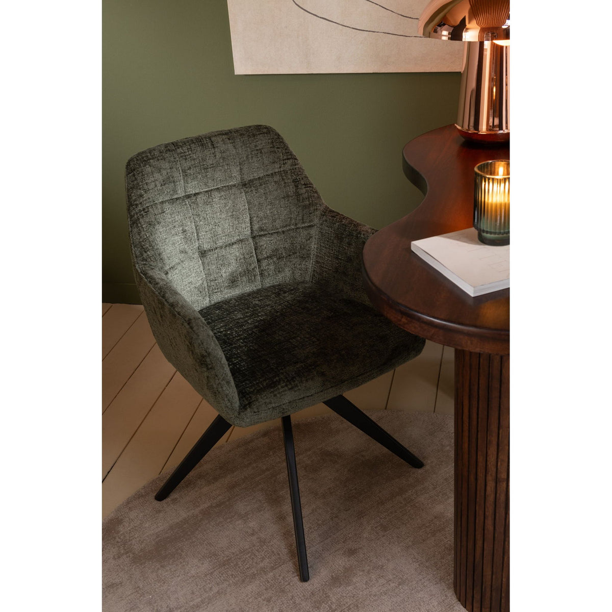 Chaise Louna Fer/Acrylique Vert J-Line