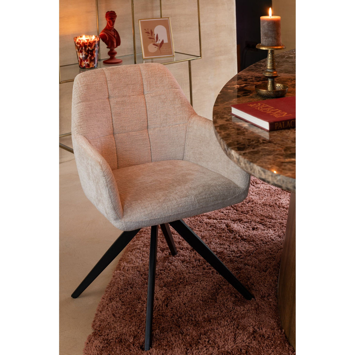 Chaise Louna Fer/Acrylique Ivoire J-Line