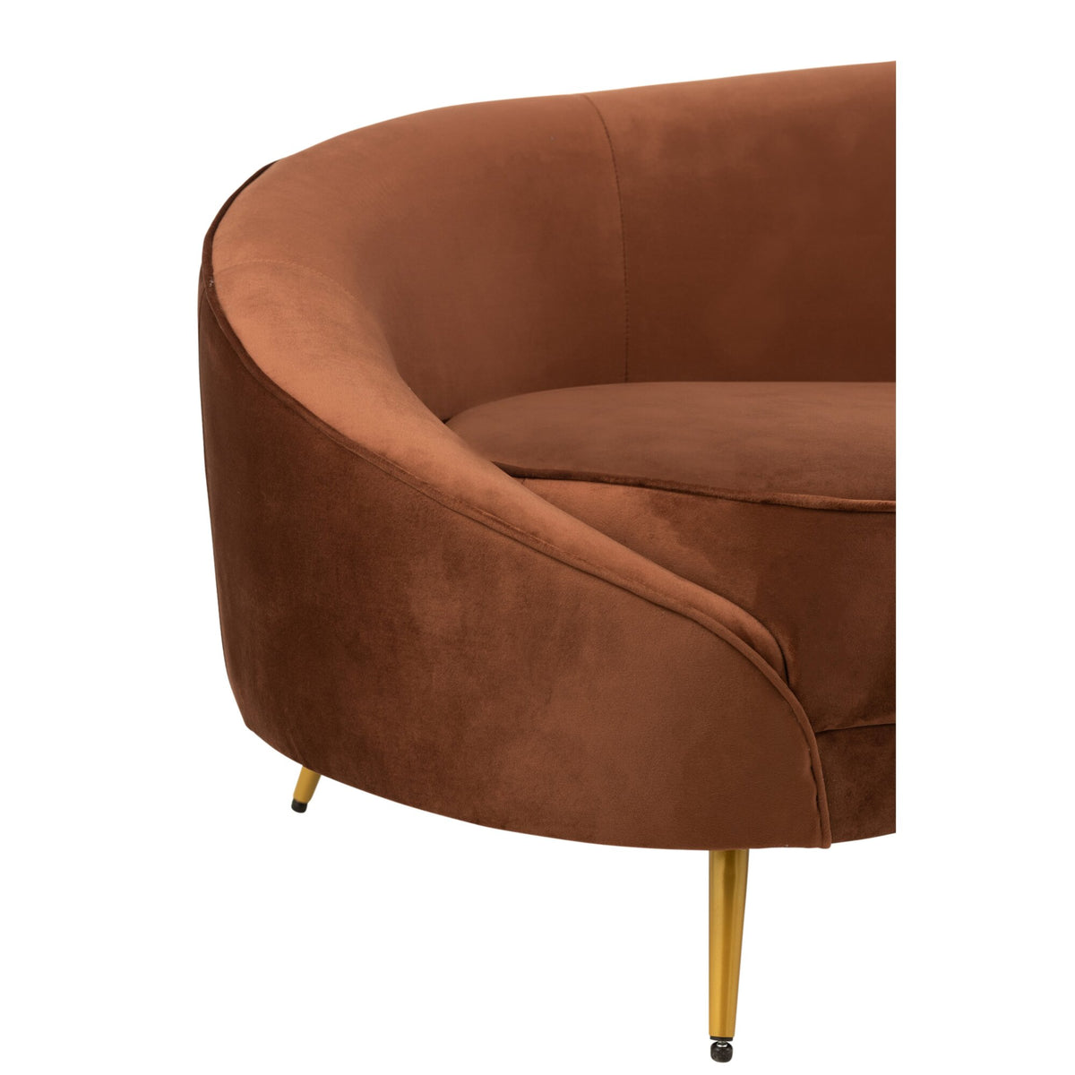 Canapé en tissu Elisabeth marron 180 cm J-Line