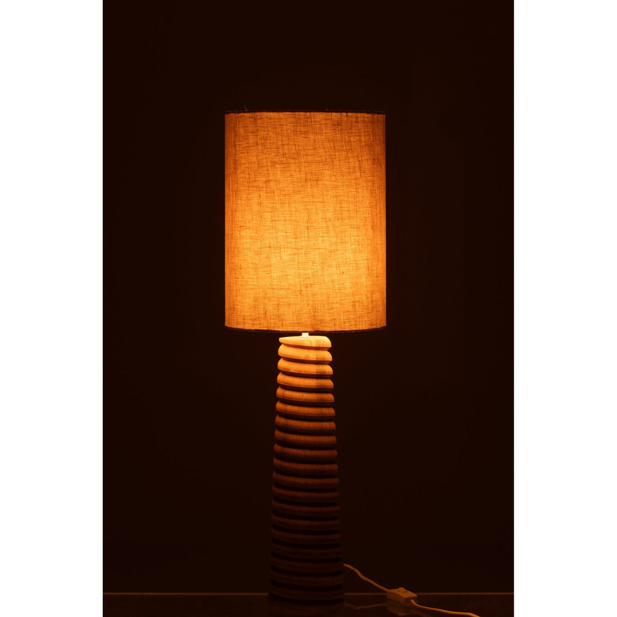 Lampe de table à vis en bois gris naturel J-Line