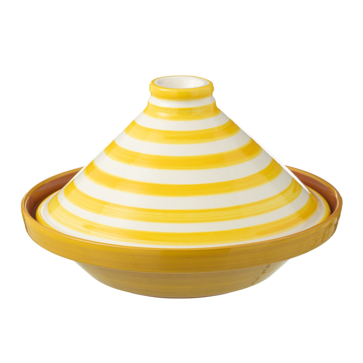Tagine Granada Rayures Jaune/Blanc Céramique J-Line