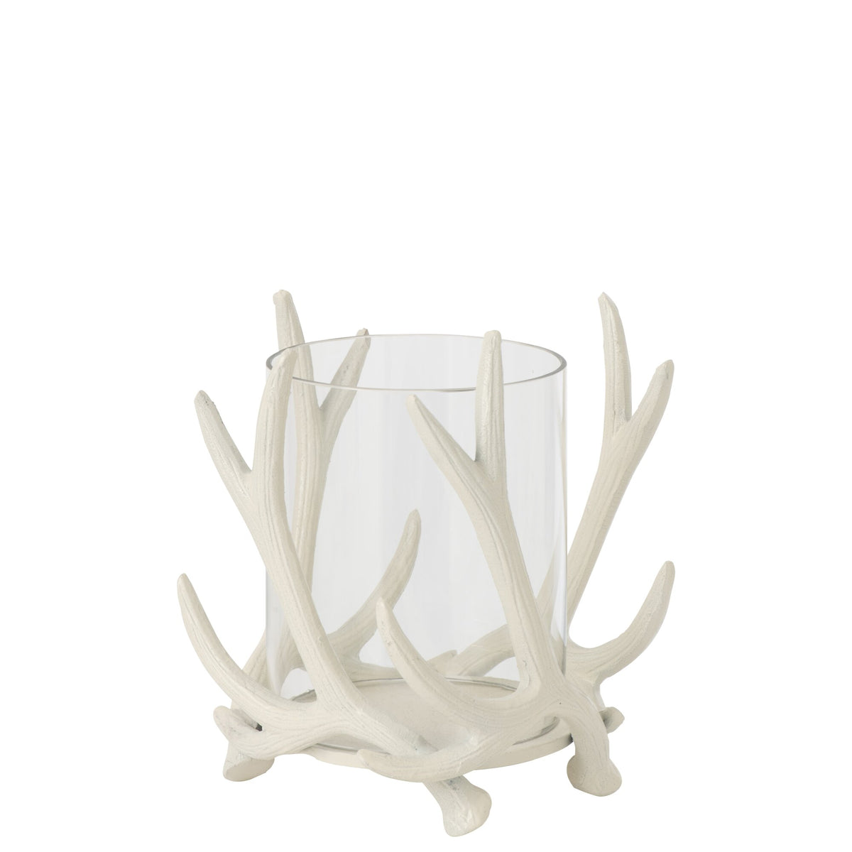 Photophore cerf en aluminium blanc cassé J-Line