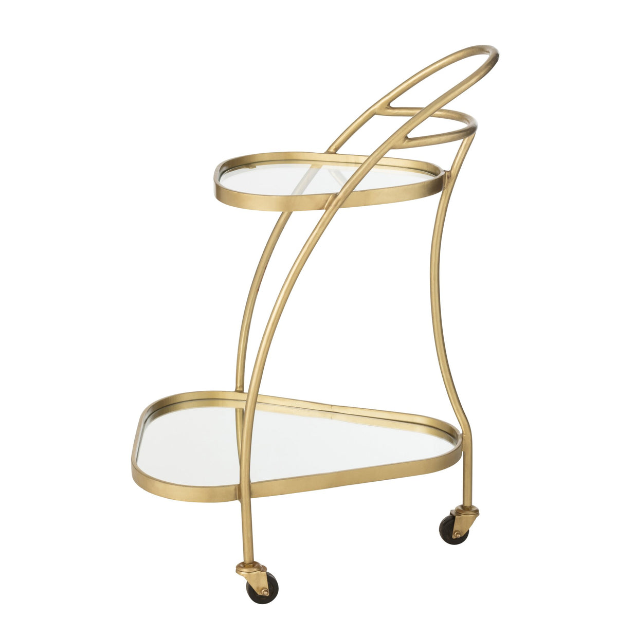 Desserte triangulaire métal/miroir doré J-Line