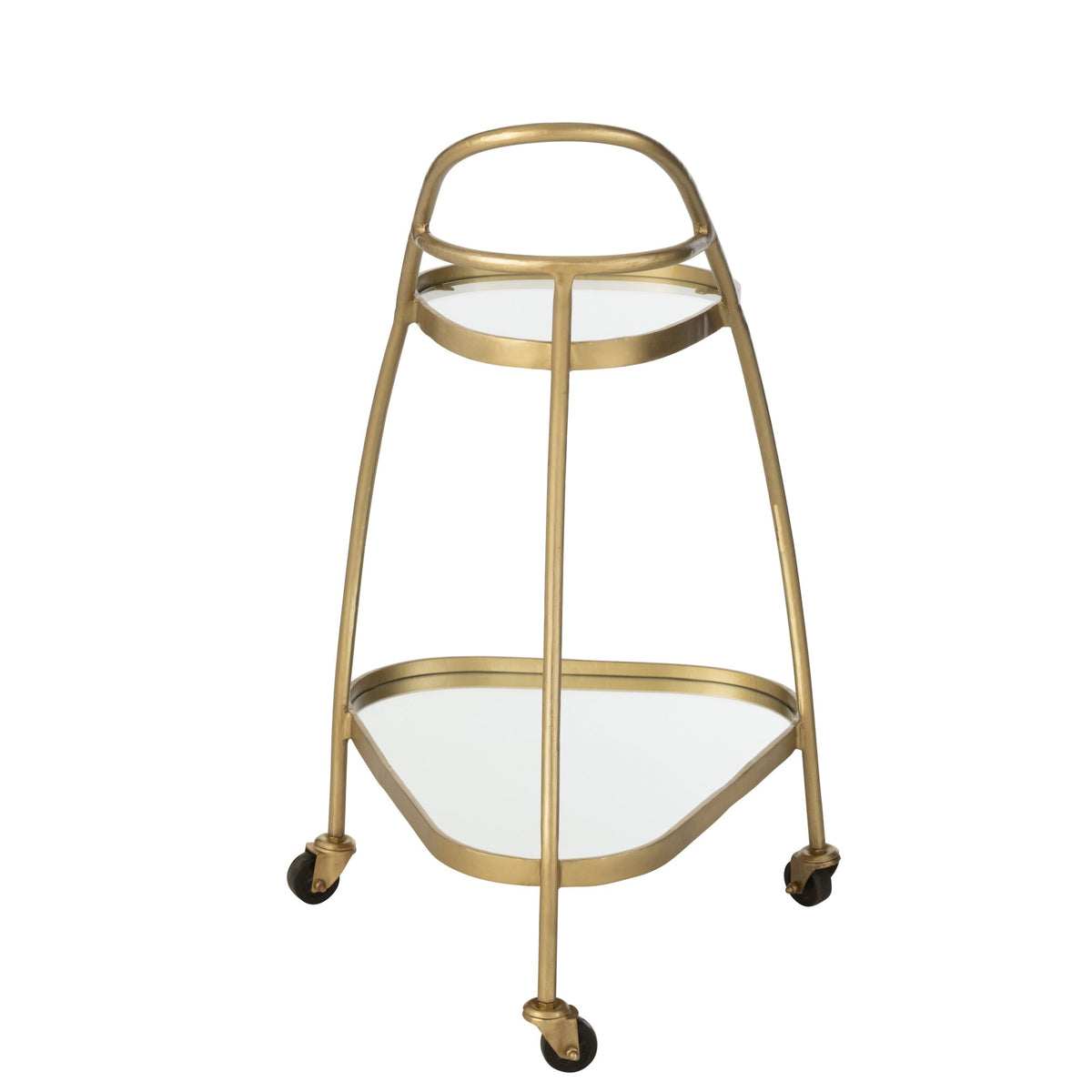 Desserte triangulaire métal/miroir doré J-Line