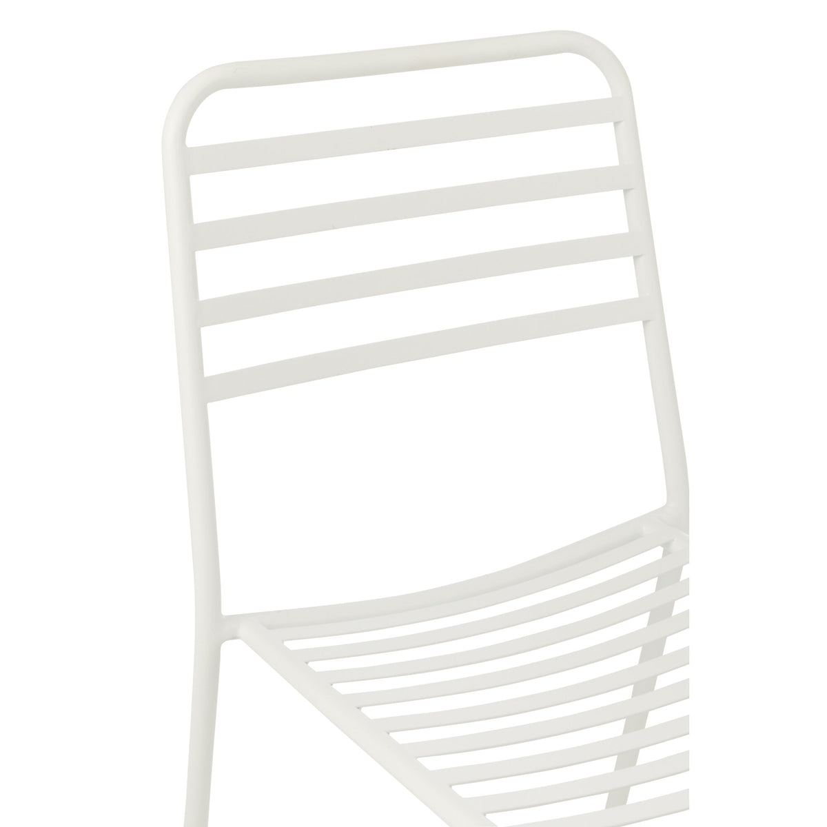 Chaise de jardin rayée en métal blanc J-Line