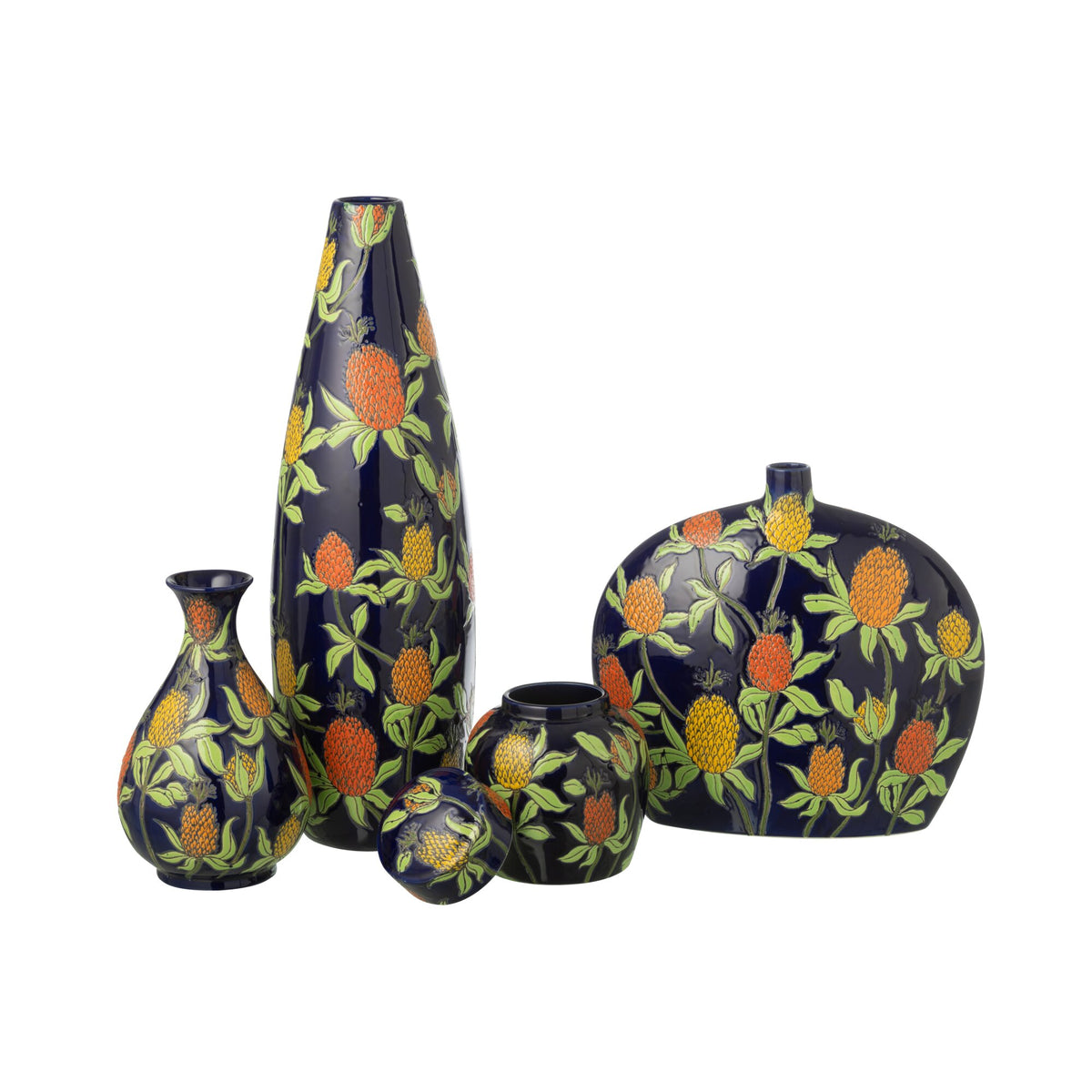 Vase Ananas en Porcelaine Multicolore Grand J-Line