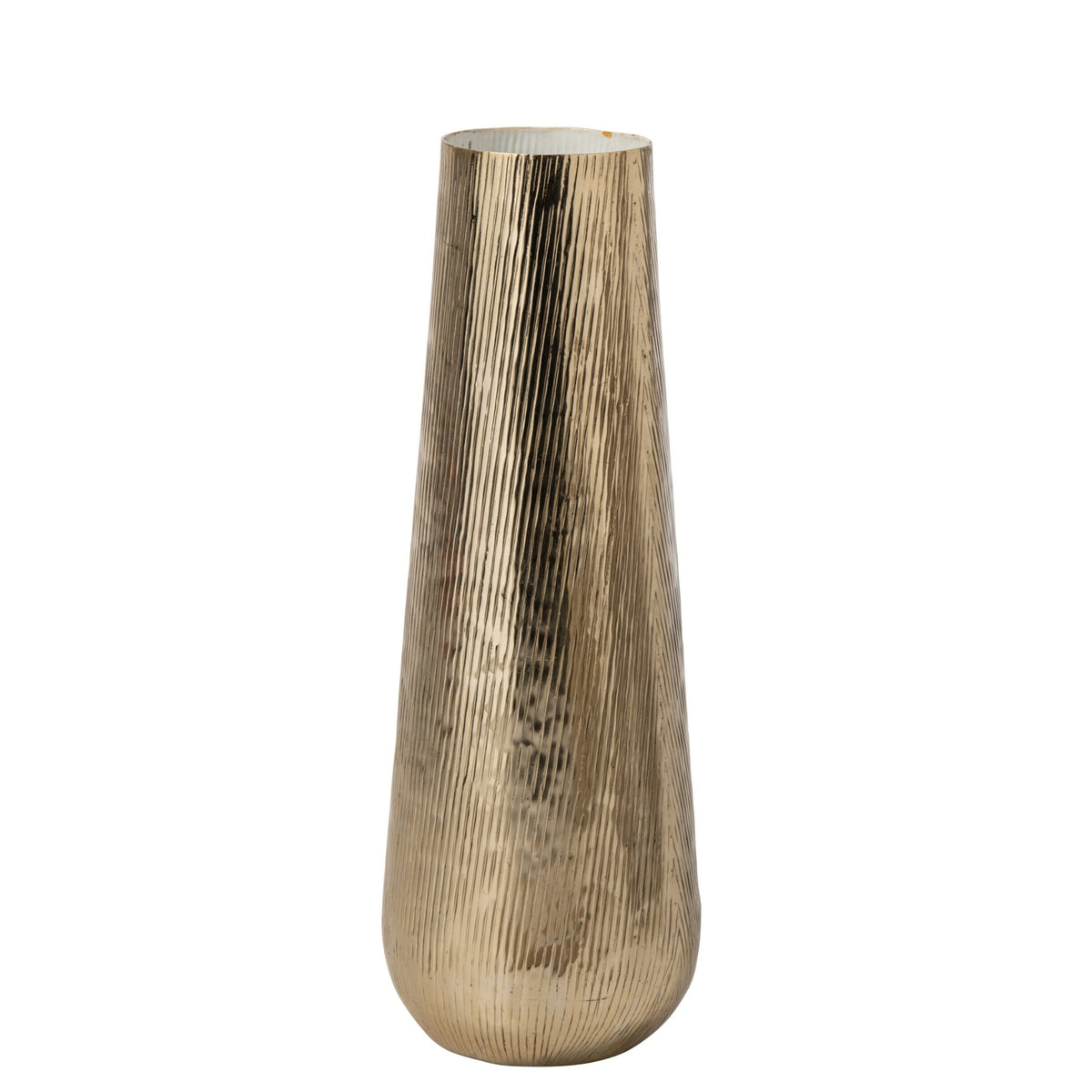 Vase Rayé Aluminium Or/Blanc Large J-Line