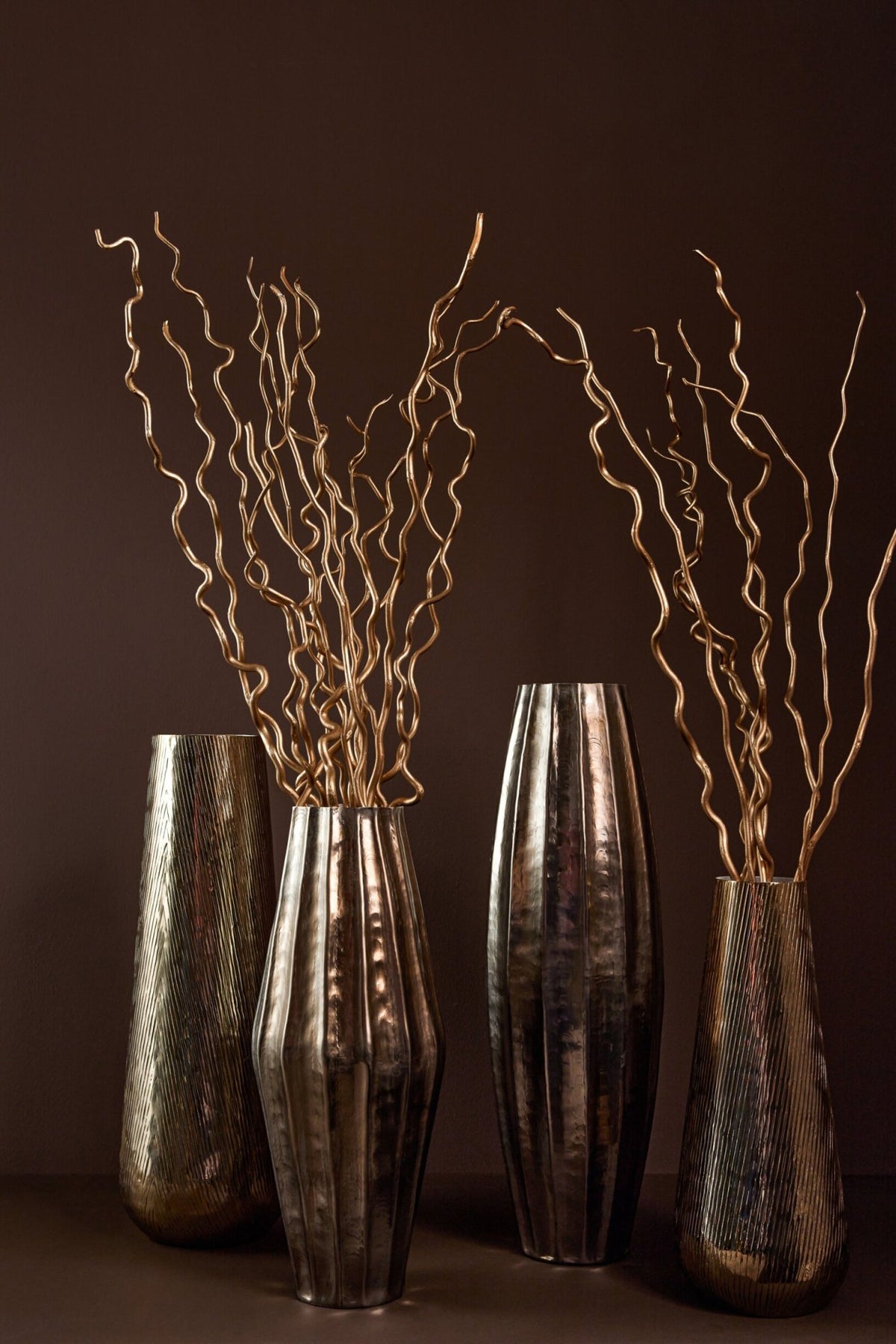 Vase Rayé Aluminium Or/Blanc Petit J-Line