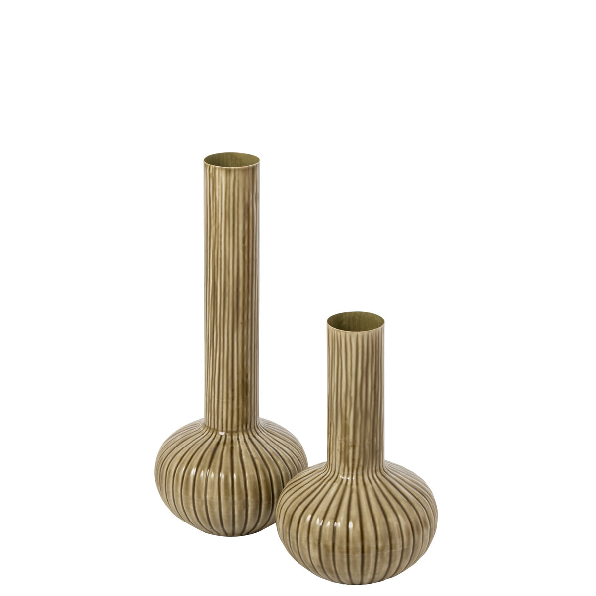 Vase en fer vert olive Large J-Line