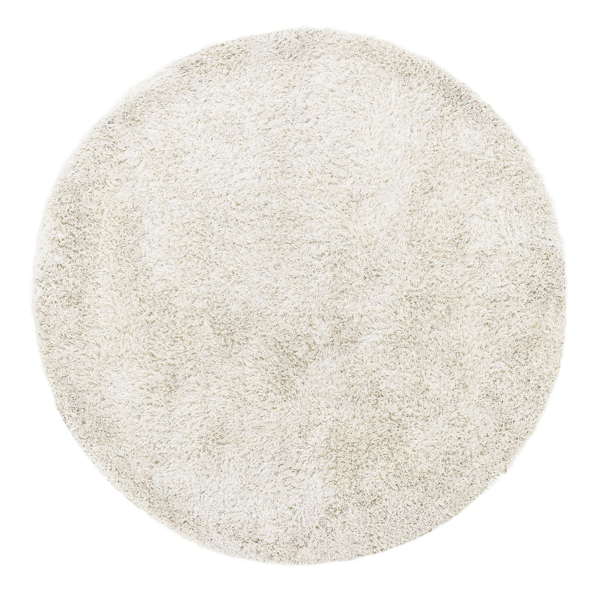Rond vloerkleed Crown van MUST Living in ivoorkleurig polyester met een doorsnede van 200 cm