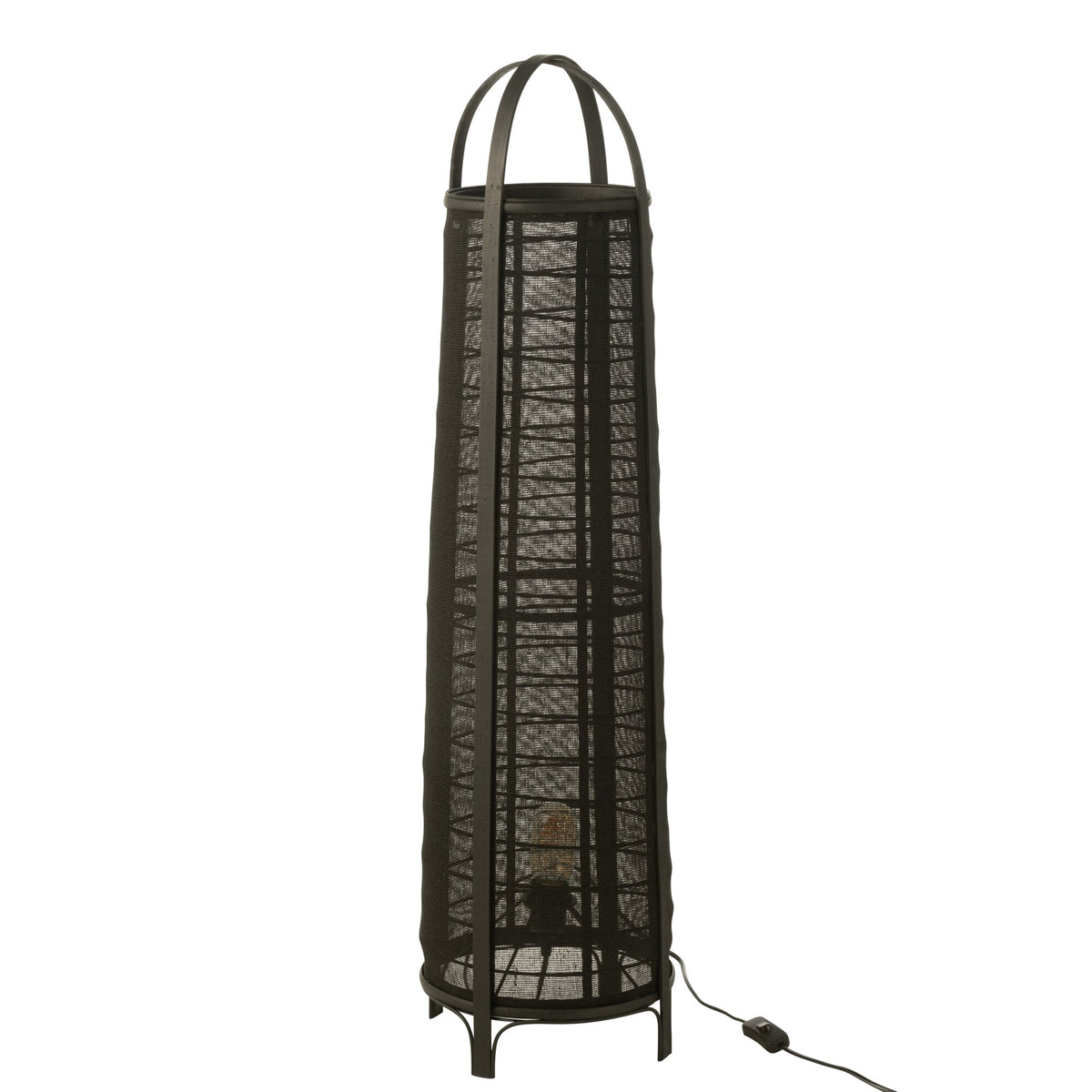 Lampadaire Don Coton Bambou Noir H 100cm J-Line