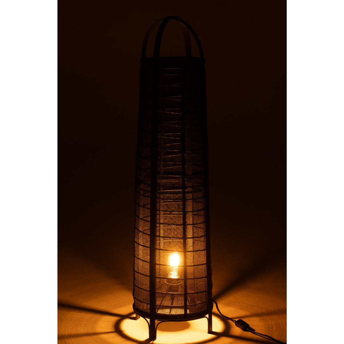 Lampadaire Don Coton Bambou Noir H 100cm J-Line