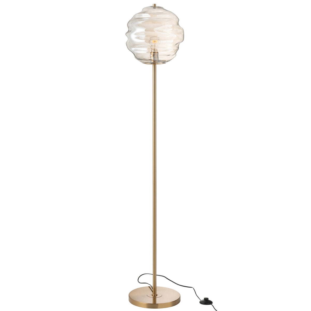 Lampadaire Verre Lumière Cognac H156cm J-Line