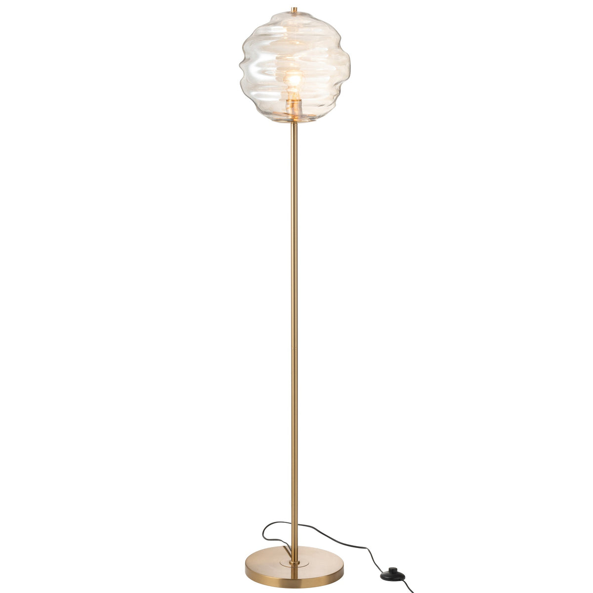 Lampadaire Verre Lumière Cognac H156cm J-Line