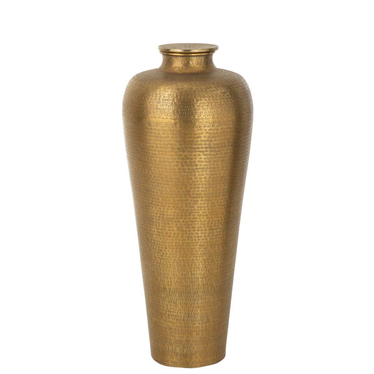Vase de sol cylindrique en aluminium doré J-Line