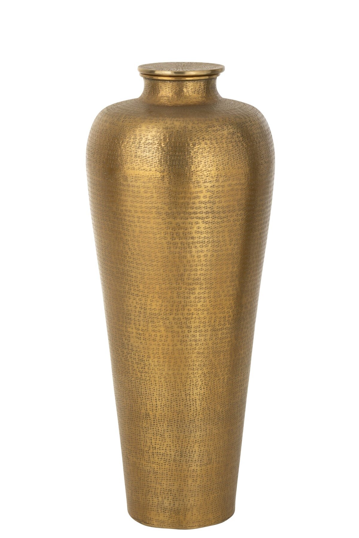 Vase de sol cylindrique en aluminium doré J-Line