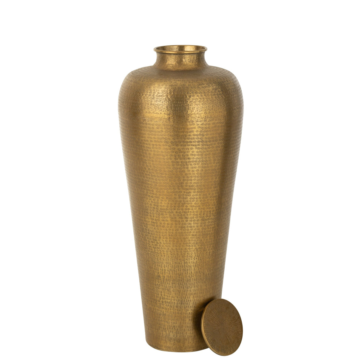 Vase de sol cylindrique en aluminium doré J-Line