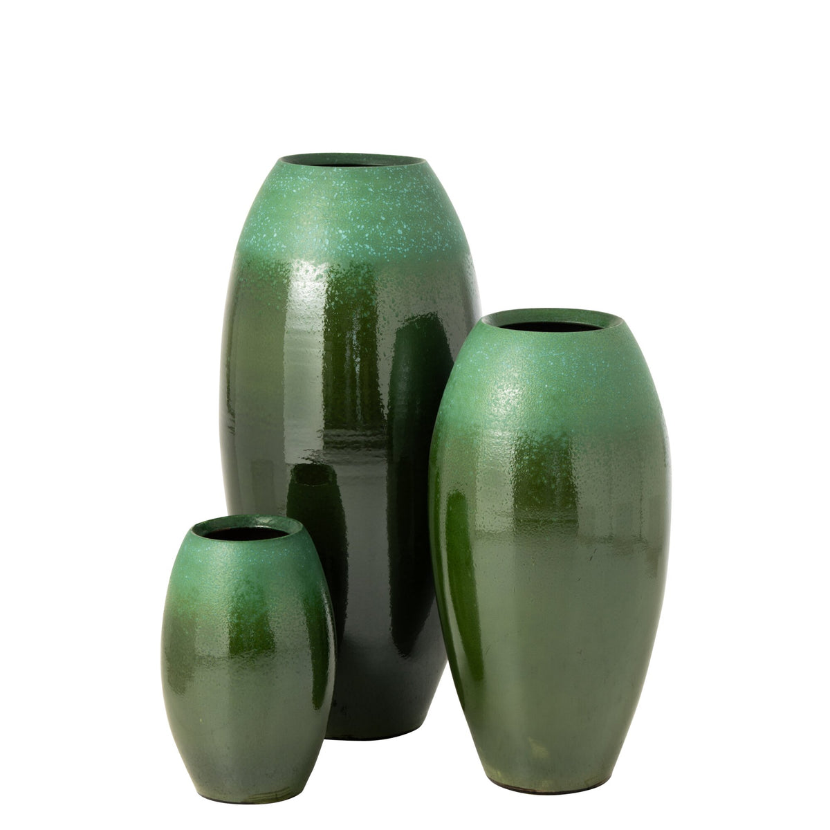 Vase de sol en céramique vert foncé/turquoise, grand modèle, J-Line