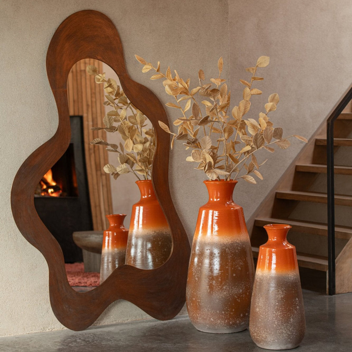 Miroir mural en fer bronze J-Line
