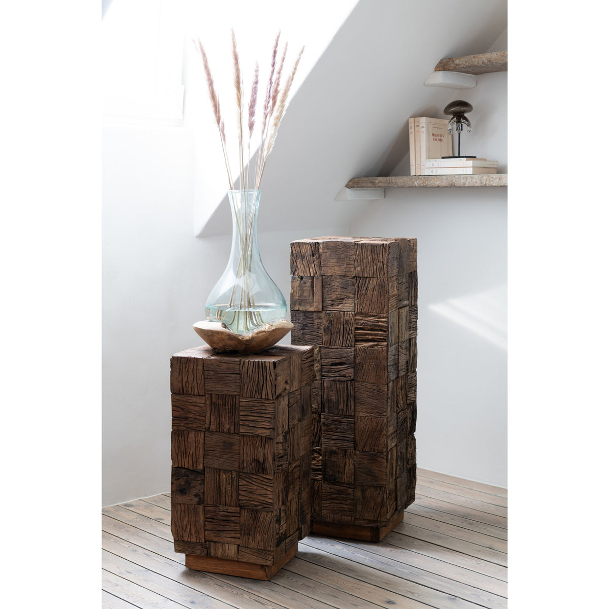 Colonne Bois Recyclé Naturel Moyen J-Line
