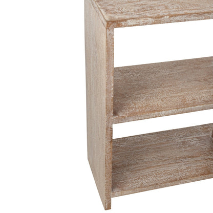 Bibliothèque en bois de manguier blanc cassé J-Line