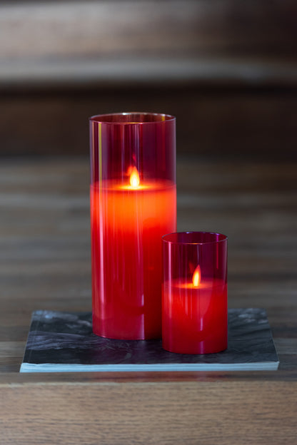 Lampe LED Verre Scintillant Rouge Petite