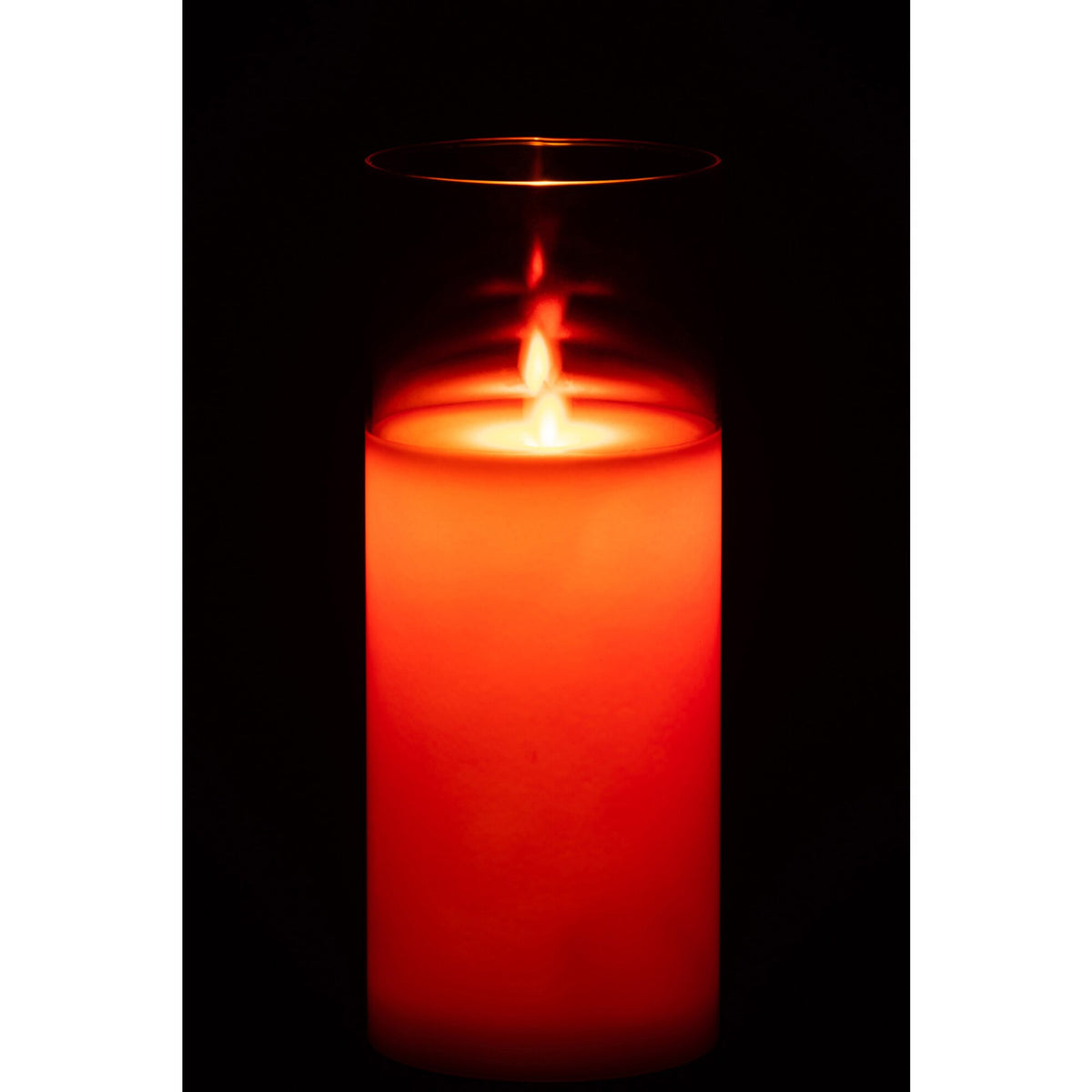 Lampe LED Verre Scintillant Rouge Large