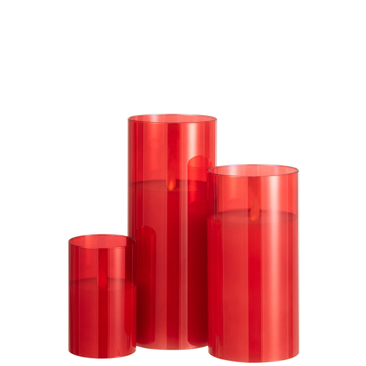 Lampe LED Verre Scintillant Rouge Large