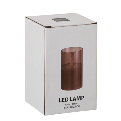 Lampe LED Verre Scintillant Marron Petit