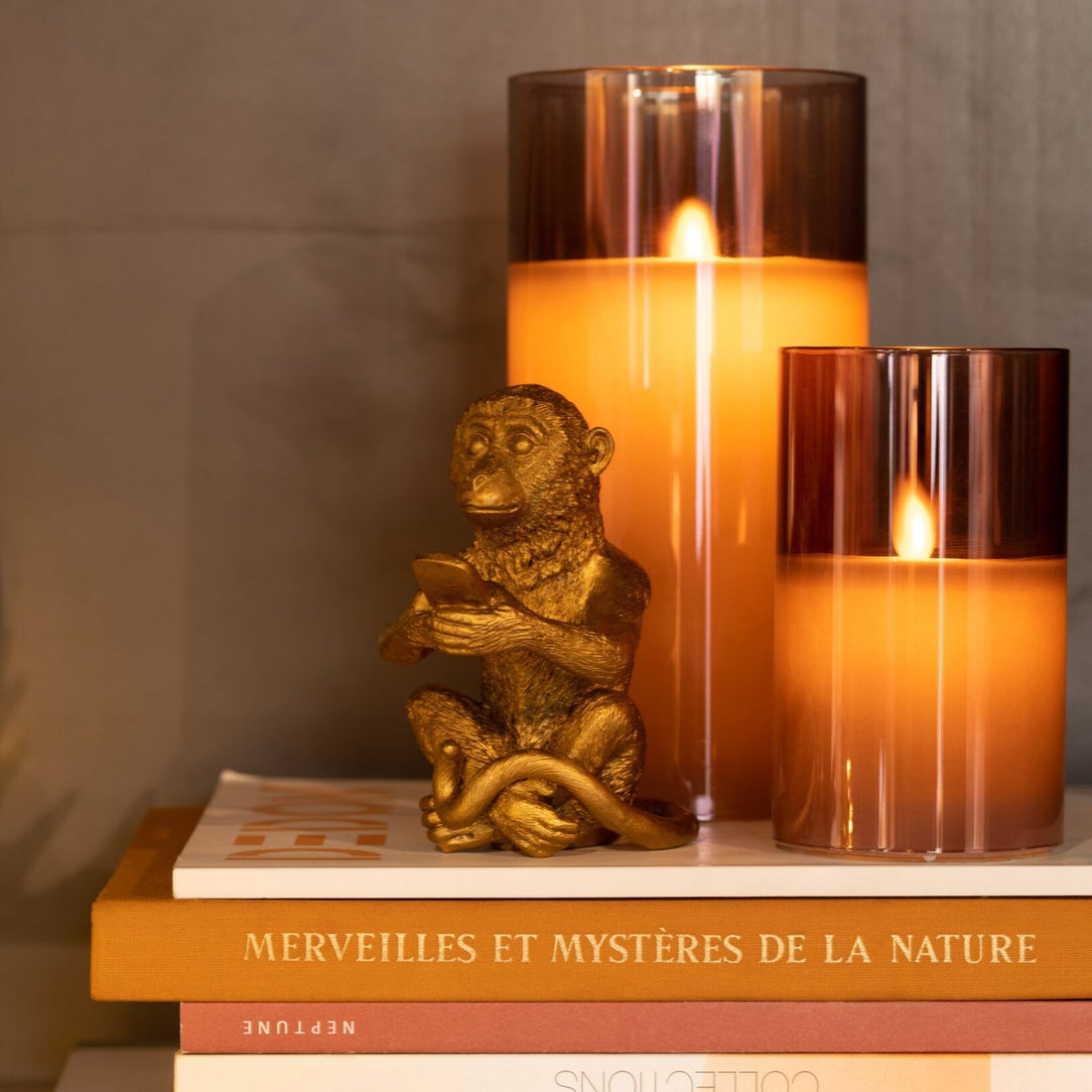 Lampe LED Verre Scintillant Marron Petit
