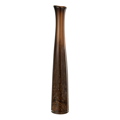 Vase en verre marron foncé cylindre large J-Line