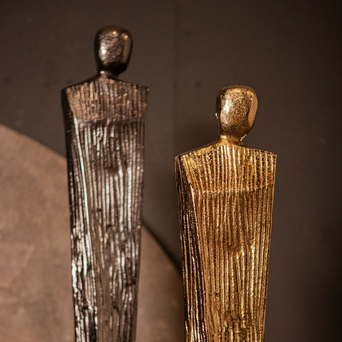 Symon Sculpture Aluminium Marron Or Petit PTMD