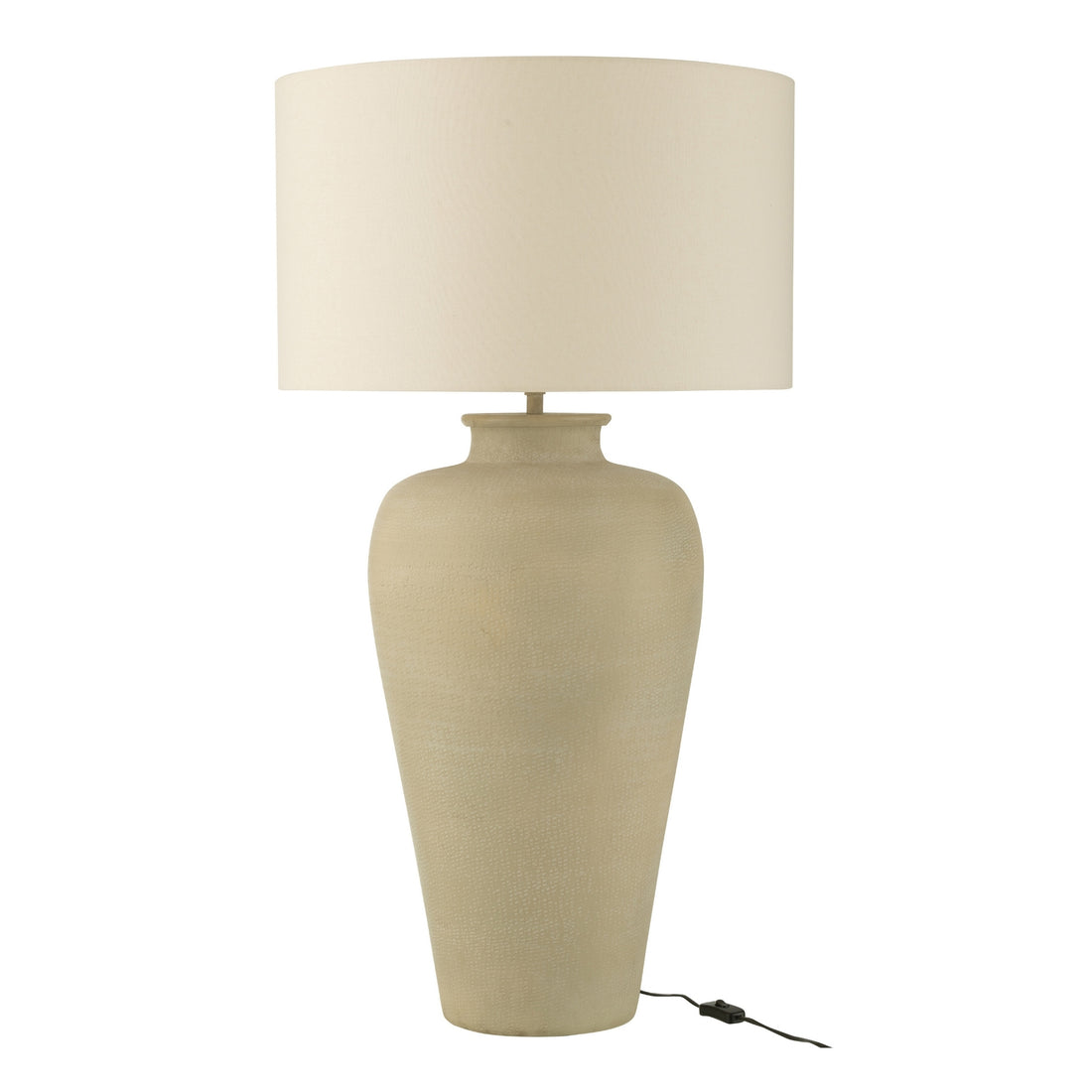 Lampe de table cylindrique en aluminium écru J-Line