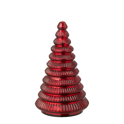 Bougie parfumée Arbre Verre côtelé Rouge Noël Large J-Line
