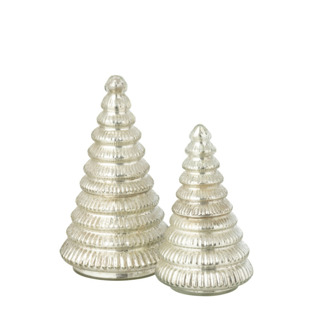 Bougie parfumée Sapin de Noël Verre Argent J-Line Lot de 2