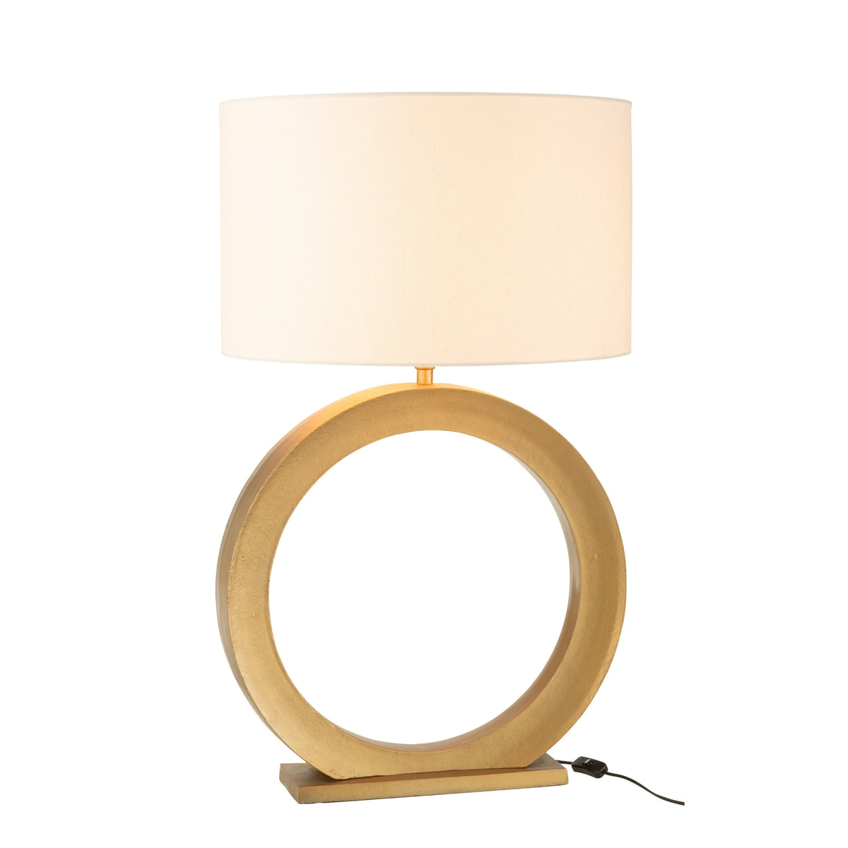 Lampe de table ronde en aluminium couleur or J-Line