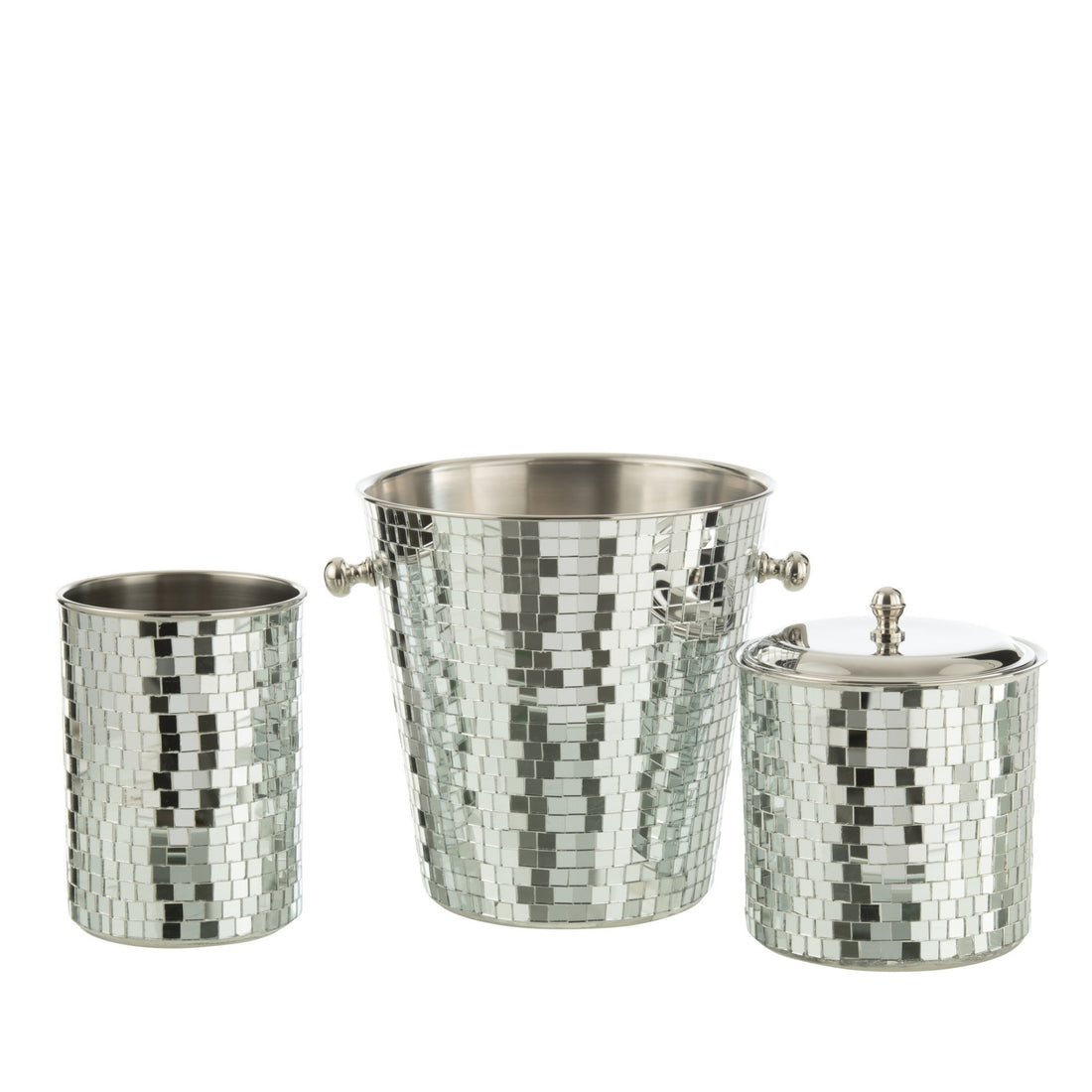 Seau à glaçons Mosaïque Acier inoxydable Argent J-Line