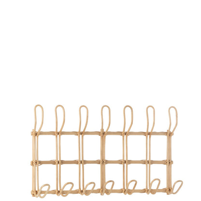 Porte-manteau Ellen 6 Crochets Rotin Naturel J-Line