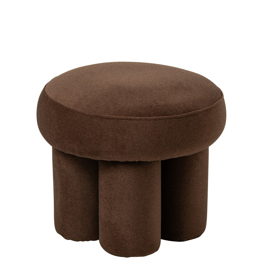 Pouf Pieds Multiplex/Tissu Taupe Petit J-Line