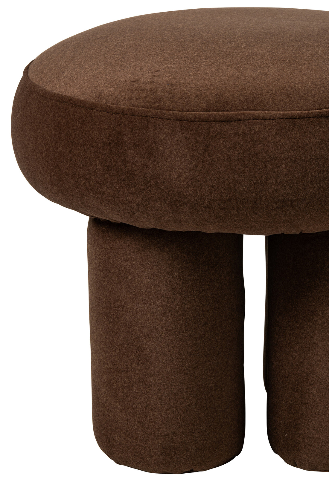Pouf Pieds Multiplex/Tissu Taupe Petit J-Line