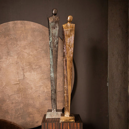 Symon Sculpture Aluminium Marron Or Petit PTMD