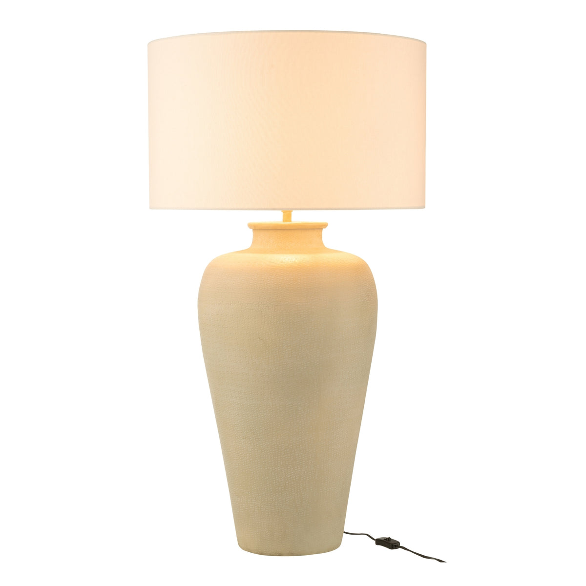 Lampe de table cylindrique en aluminium écru J-Line