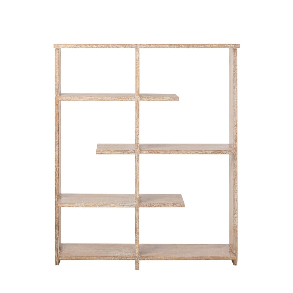 Bibliothèque en bois de manguier blanc cassé J-Line