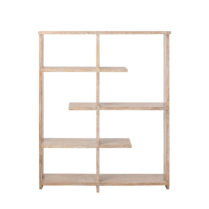 Bibliothèque en bois de manguier blanc cassé J-Line