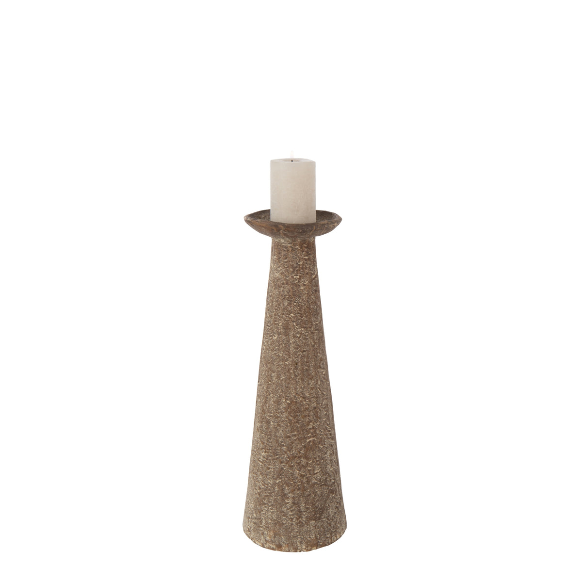 Lot de 2 bougeoirs bruns J-Line