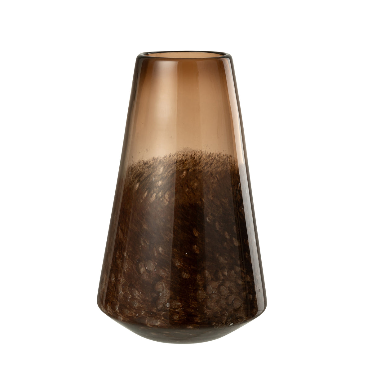 Lot de 2 vases en verre marron foncé Cone J-Line