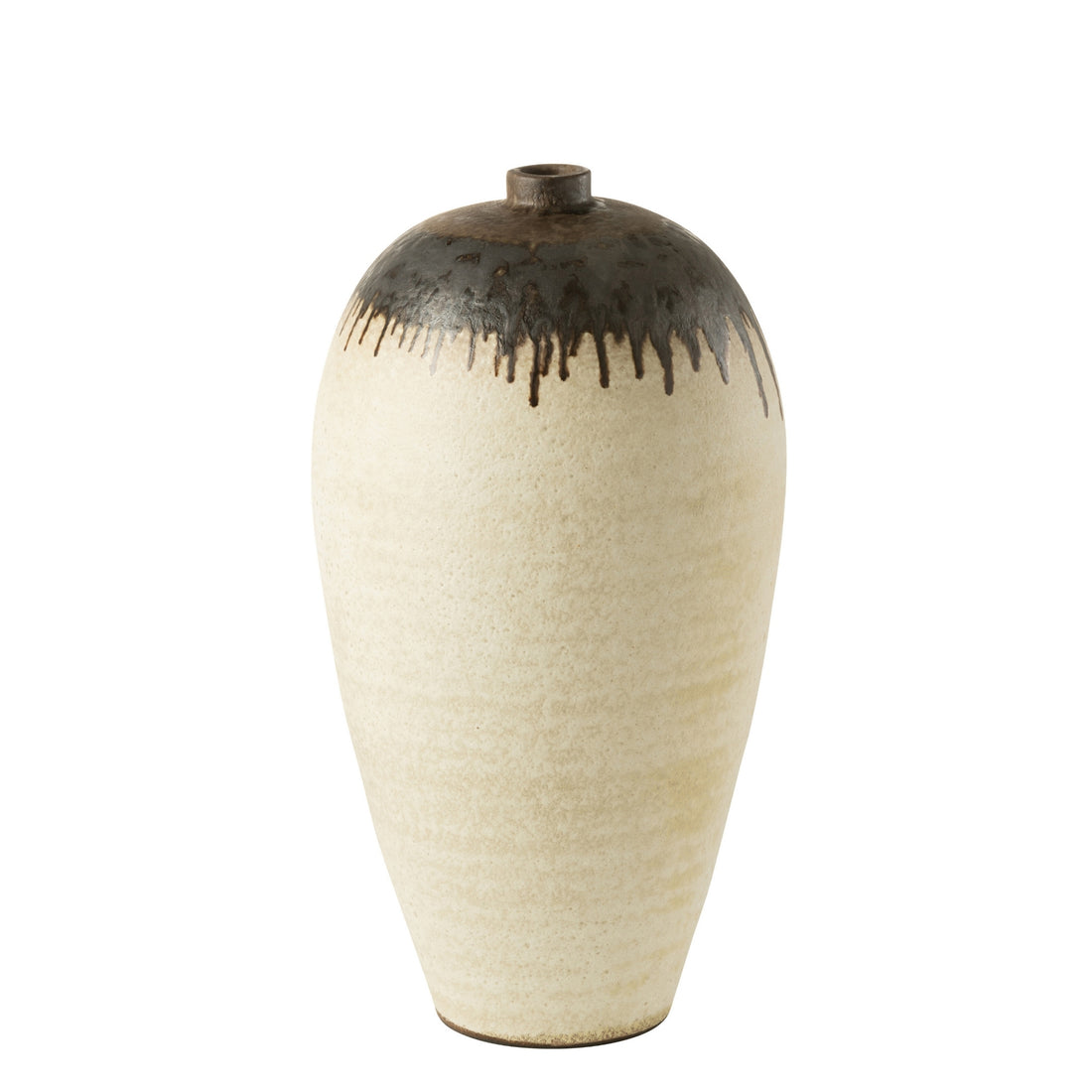 Vase Lombok Céramique Beige/Marron Large Ø38xH72cm J-Line