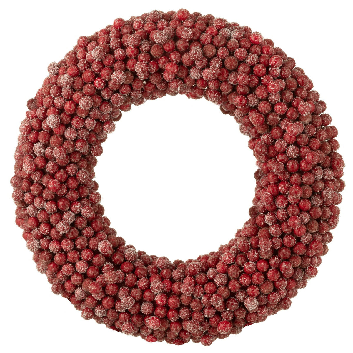 Couronne Ronde Baies Plastique Rouge Large Ø45cm J-Line