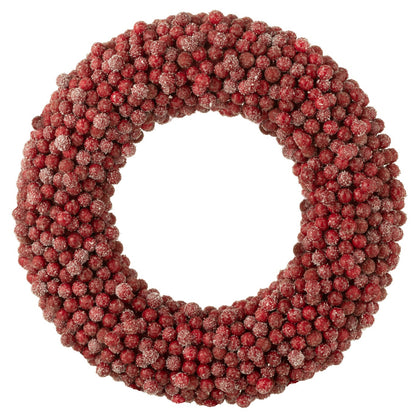 Couronne Ronde Baies Plastique Rouge Large Ø45cm J-Line